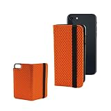 Carcasa KSIX smart your tech Funda con Tapa para iPhone SE 2022, SE 2020, 8 y 7, Semirrígida, Standing, Naranja