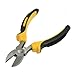 Aexit Yellow Black Pliers Plastic Coated Grip Diagonal Cutting Side-Cutting Pliers Pliers 6
