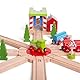 Laroal Holzeisenbahn Drehscheibe Gleis 4-Wege-Drehscheibe Holzeisenbahn Set Zubehör Eisenbahn Geschenk Kompatibel Zug Set Eisenbahn Gleis Drehscheibe