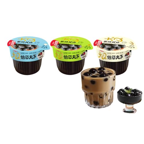 BaiLiSnacky Perle Di Boba Bubble Tea 110g*3Pcs- Perle Di Konjac Pronte Da Gustare, Senza Cottura Grandi E Gommose 3 Gusti Selezionati Ideali Per Yogurt, Bubble Tea, Caffè Dessert E Bevande Istantanee