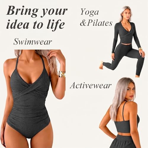 Nylon Spandex Fabric | Strudy 4 Way Stretch Activewear Fabric | 82% Nylon 18% Spandex | Swimsuit, Sport, Yoga Lycra Fabric (Black, 2 Yard) — view 2