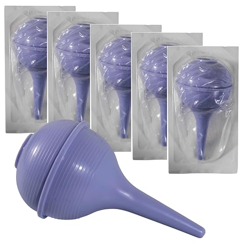 Sterile Rubber Ear Suction Ulcer Bulb – Ear and Nasal Sucker Ball for Washing Cleaning and Wax Removal – Easy Squeeze for Baby and Adults (Sterile 2oz, 5)