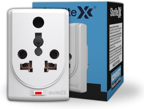 Sturlite Konvert Multiplug| 6-16 Amp| 2-Pin & 3-Pin Socket| Universal AC Travel Adapter| ABS Strong Body Socket| Compact Converter Plug for Travel, Home & Office Use - Pack of 1