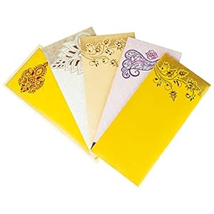 ANJUM & MUNIR Shagun Gift Envelope (Pack of 10) Assorted Color Designs Money Holder Card Fancy Packet for Christmas…