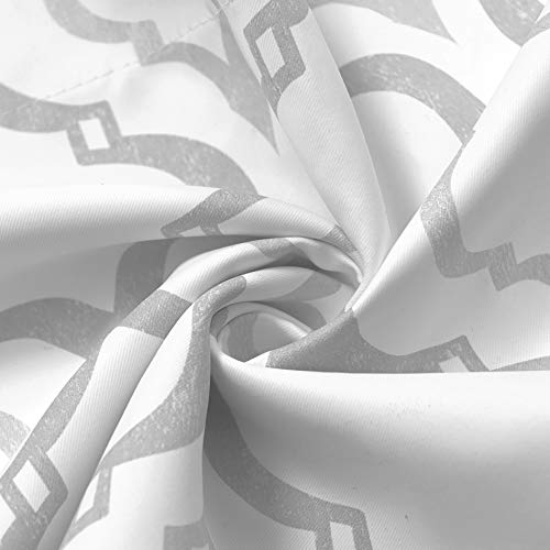 Inselnwald Moroccan Tile Print Window Valance, Quatrefoil Geometry Lattice Rod Pocket Short Valance Window Curtains For Kitchen Cafe Badroom, 52" X 18", Gray #TOP2