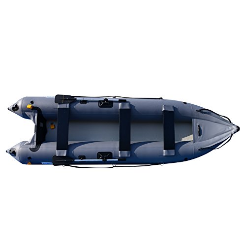 BRIS 14.1ft Inflatable Boat Inflatable Kayak 3 Person Kayak Canoe Fishing Inflatable poonton Boat