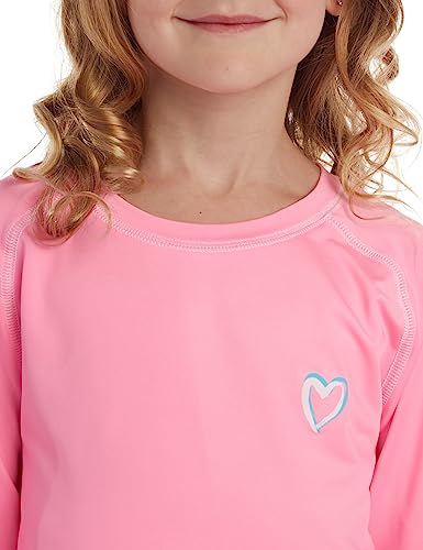 Pink Platinum Camiseta de natação Rash Guard para meninas com proteção FPS 50+ de secagem rápida (5-