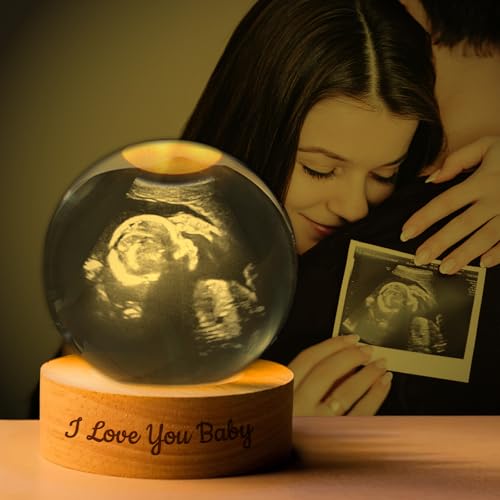 Luz Nocturna Con Bola De Cristal Con Foto Personalizada, Bola De Decoración Con Grabado De Foto Por Ultrasonido Personalizable Para Pareja, Padres, Mascota, Anuncio De Embarazo, Gegalo De Aniversario