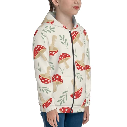 Cartoon Flat Mushrooms Kid Hoodies Boys Zip Up Sweatshirts Girls Pullover with Pocket4