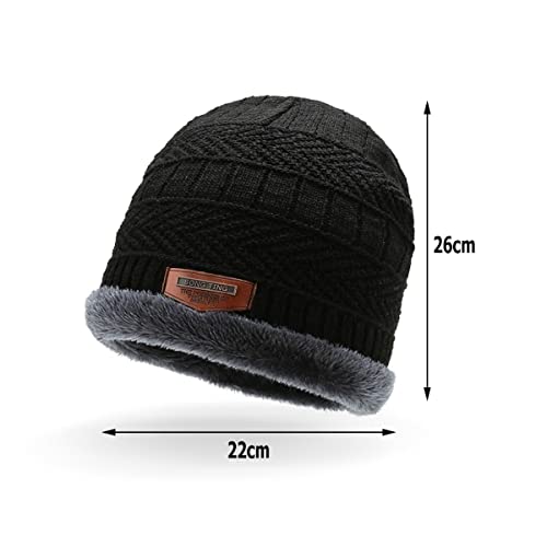 Touca Gorro Forrado Flanelado Com Gola Forrada Inverno Com Estilo (Preto)