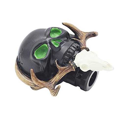 Sakali Specail Skull With Beard Car Gear Stick Shift Shifter Knob Universal Fit For Most Manual Transmission Or Automatic Transmission Without Lock Button(Black) #TOP2
