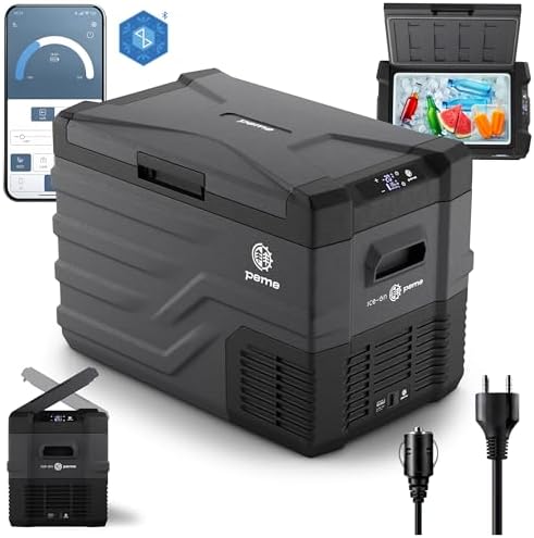 peme Frigorifero Portatile Elettrico Congelatore Frigo Campeggio Auto 12v 24 220v 240 Compressore per Camper Freezer Ricaricabile Congelatori Viaggio Refrigeratore Escursione