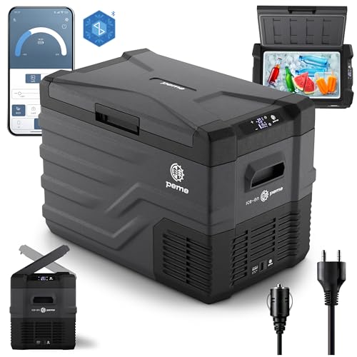 peme Glaciere Electrique Compression Réfrigérateur Glacière Électrique Frigo pour Auto Camping Car Voiture Portable XL Camion Boîte Refroidissement...