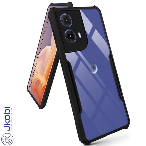 Image of Jkobi Back Cover Case for Motorola Moto G85 5G (Shockproof with Polycarbonate Clear Panel | Professional Black)