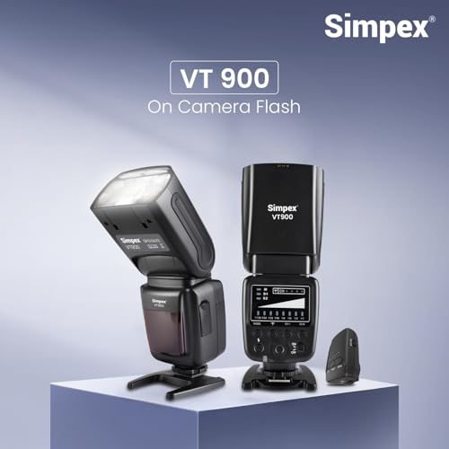 Image of Simpex VT-900 Professional Flash with in-Built Trigger, Universal Electronic Flash Light for All DSLR Cameras Including Canon, Nikon, Sony and Fujifilm Olympus and Comes with Standard Hot Shoe Mount