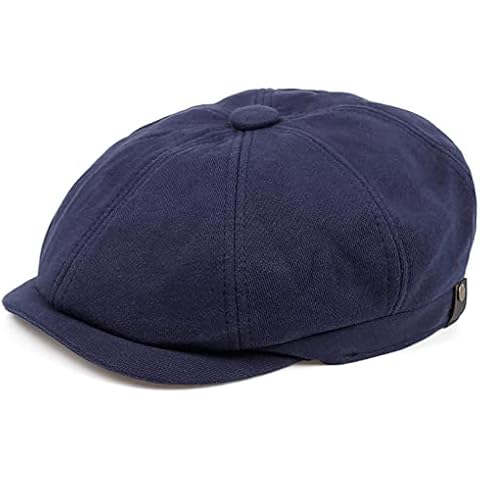 Men's Retro Newsboy Hats Warm Classic 8 Panel Beret Hats Solid Color Flat Hats for School and Work Gift for Men Navy Blue Cover