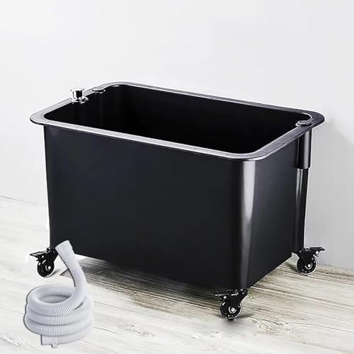 Slop Sinks,Commercial Mop Sink Mop Service Basin with Drain-Pipe, Floor Laundry Slop Sink Utility Tub Mop Pool with Sink Drainage Strainer for Kitchen Garage,Wheel