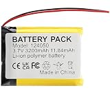 CHUNCAIL Batteria ai polimeri di litio 3.7V 3200mAh 124050 ricaricabile, con connettore JST, utilizzata per vari piccoli elettrodomestici, si prega di confermare il dispositivo, la dimensione della