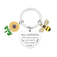 POIUYTRE Porte clés Maîtresse Cadeau Maitresse Porte clef Maîtresse Cadeau Maitresse d'école Cadeau Porte cles Femme Cadeau de fin d'année Scolaire Cadeau Maîtresse école (10)