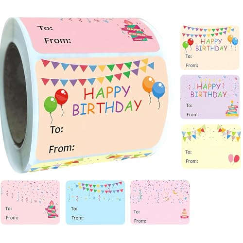 300Pcs Name Tag Labels Stickers Roll Birthday Gift Birthday Name Gift Labels Stickers for Presents Tags Stickers Self Adhesive Baby Shower Boxes Cards Kids Party Favor