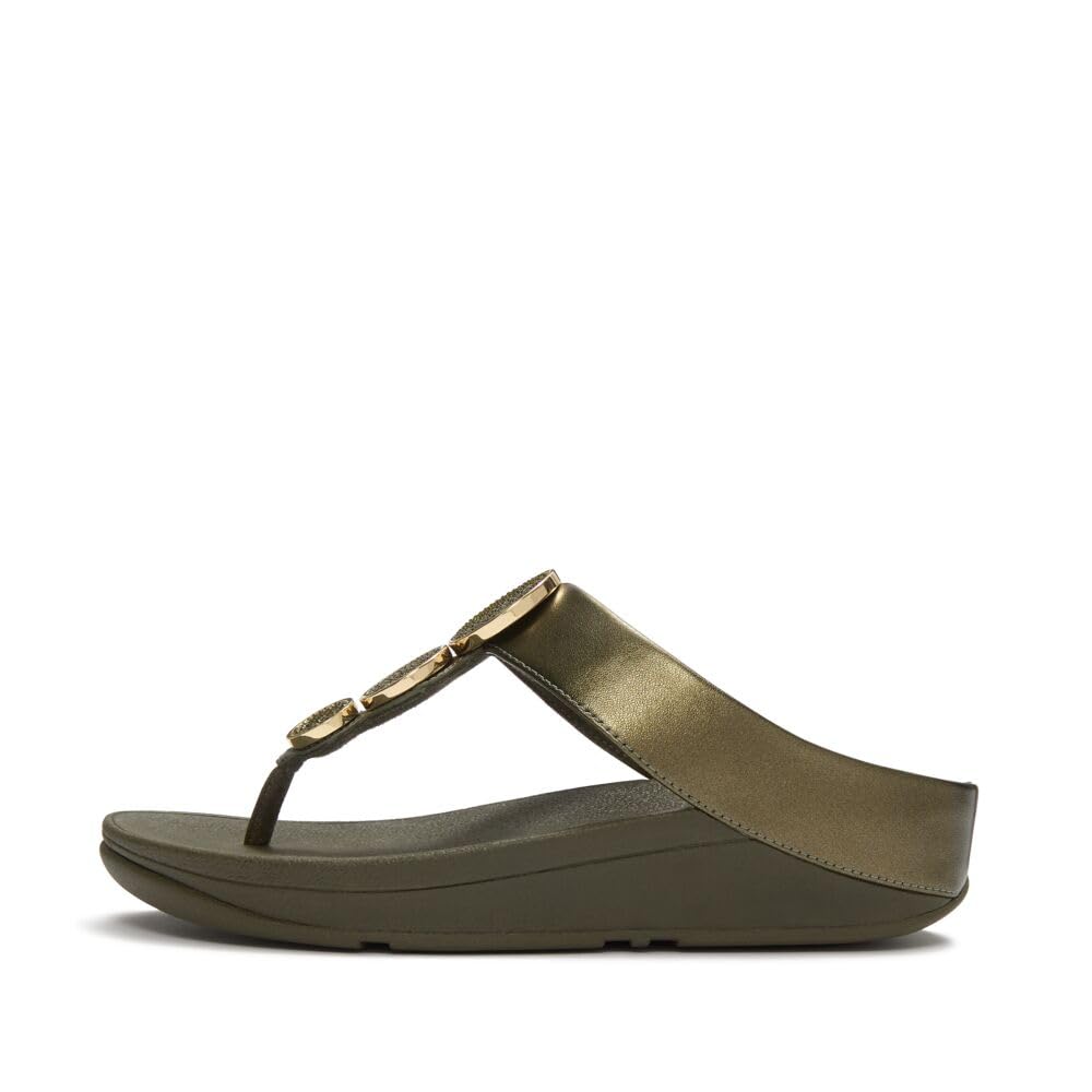FitFlop Halo Bead-Circle Metallic Toe-Post Sandals