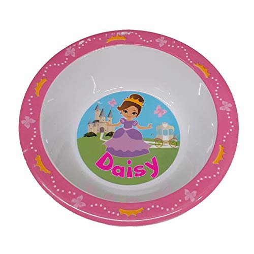 Childrens' Melamine Bowl - Princess Design - 53 Girls' Names Available (Daisy)