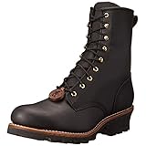 Chippewa メンズ 8インチ レースアップ ロガーブーツ ラウンドトゥ - 73015 US サイズ: 7.5 Wide カラー: ブラック