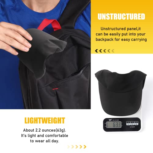 Lvaiz Mens Waterproof Golf Baseball Cap Windproof Unstructured Upf50+ Outdoor Caps For Women Sport Adjustable Tennis Hat Black #TOP3