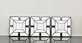DEENZ Wall Mirrors decorative Set Of 3 Art Deco Style Mirrors 1920 design, wall mounted beautifull living room bedroom hallway mirrors (BLACK)