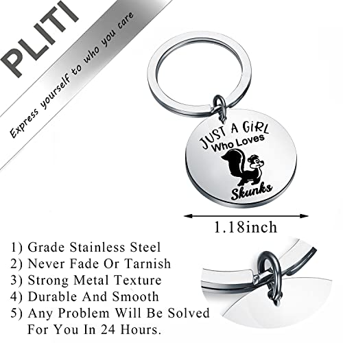 PLITI Skunk Gift Skunk Lover Gift Skunk Girl Gift Skunk Owner Gift Skunk Mom Gift Just A Girl Who Loves Skunks Keychain2