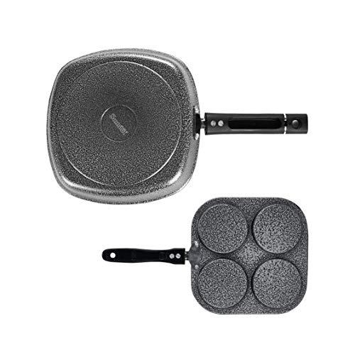 Image of Sumeet NonStick Lacag Cookware Set (Grill Pan-22cm Dia + Mini Multi Snack Maker - 4 Cavity -19.5cm)