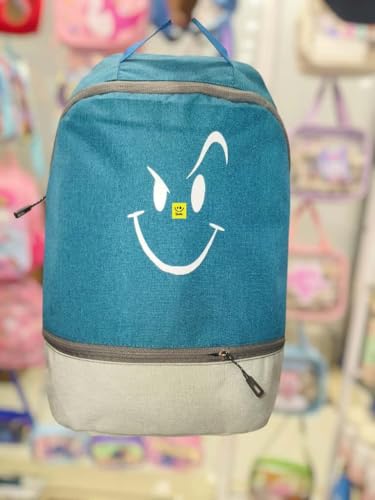 Image of Smile Wink Emoji Backpack for Kids| Washable School Bag with 2 Pockets| Lightweight Cute Luggage for Unisex| Travel & Casual Comfortable Shoulder Straps Baggage-(Assorted) Pack of 1