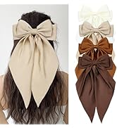 Cinaci 4 Pieces Large Big Oversized Satin Hair Bows with Long Tail Bow French Barrettes Hair Clip...