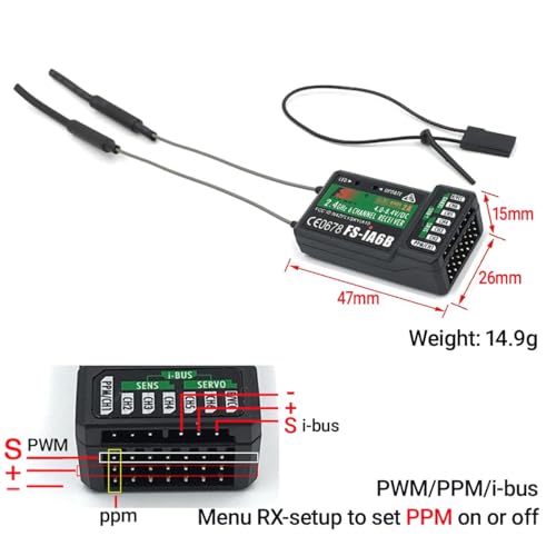 Image of FS-i6 6CH 2.4GHz AFHDS RC Transmitter w /FS-iA6B Receiver for RC Multirotor Helicopter Airplane Glider Quadcopter
