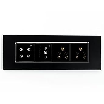 L&G 8 Modular Smart Switch Board | 8 Smart switch Control, 2 Smart Fan Controller | Designed by German engineers to meet Indian standards (Compatible with Alexa, OK Google & SIRI Shortcut) (Size: 8M Horizontal- 262 x 90 x 45mm)