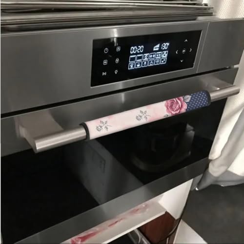 Image of Refrigerator Door Handle Covers Set of 6 Kitchen Electrical Appliance Decor Handles Keep Clean Anti-Slip Fridge Accessories Home Decor, Pink Rose Polka Dots