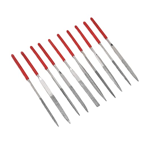 TOPINCN Ensemble de Limes à Aiguilles, Robuste, Durable, Poignée Confortable, Mini Limes Pratiques, à Bijoux pour Façonner, 10 Pièces (3 * 140mm)