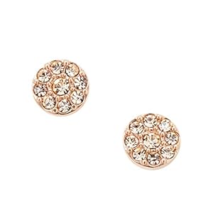 FOSSIL Femme Acier inoxydable Rond Zirkonia Boucles d&rsquo;oreilles