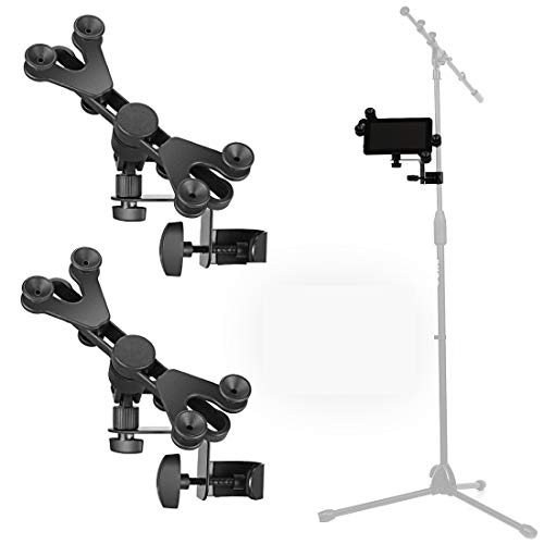 Pack of 2 Tablet Holder - Hola! Music Microphone Music Stand Tablet/Smartphone Holder Mount - Fits Devices from 6 to 15 Inch