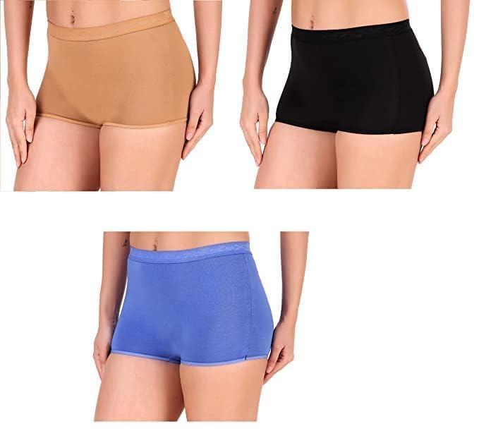 Women's High Coverage Super Combed Cotton Elastane Stretch Mid Waist Boy Shorts with Concealed Waistband and StayFresh Treatment Pack of 3-picture-20