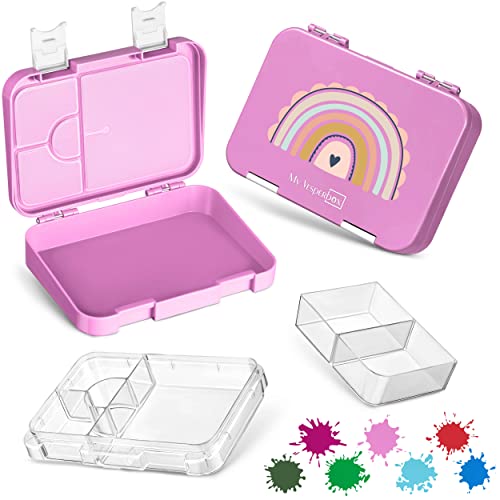 My Vesperbox – Len - Bento Box Kinder - Lunchbox mit 4+2 Fächern - extrem robust – Brotdose – Brotbox ideal für Kindergarten und Schule… (Rosa - Regenbogen) My Vesperbox – Len - Bento Box Kinder - Lunchbox mit 4+2 Fächern - extrem robust – Brotdose – Brotbox ideal für Kindergarten und Schule… (Rosa - Regenbogen)
