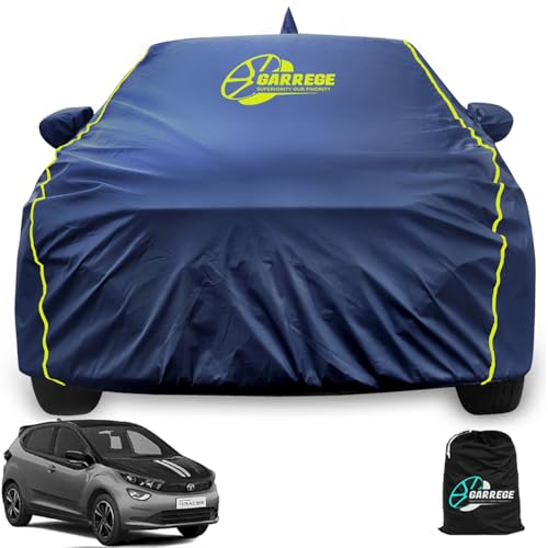 Image of Waterproof Car Body Cover for Tata Altroz Back Anteena 100% All Weather Proof with Mirror & Antenna Packet & Full Bottom Elistic, Triple Stitching with 100% Nail Proof Cover Navy Blue