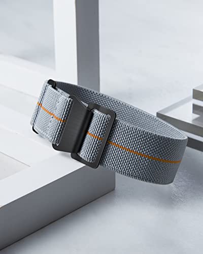 Image of BINLUN Elastic Nylon Watch Band 18mm 20mm 22mm Marine Nationale Fabric Military Parachute Replacement Watch Strap Men Women Silver & Black Buckle - Upgraded Hook-and-Loop Buckle
