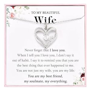 Gifts for Wife Mum Nana Grandma, Double Heart Necklace for Women, Christmas Birthday Mothers Day Valentines Gifts for Her, Stocking Fillers for Women