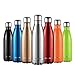 Produktbild cmxing Doppelwandige Thermosflasche 500 mL mit Tasche BPA-Frei Edelstahl Trinkflasche Vakuum Isolierflasche für Outdoor-Sport Camping Mountainbike (Silber, 500 mL)
