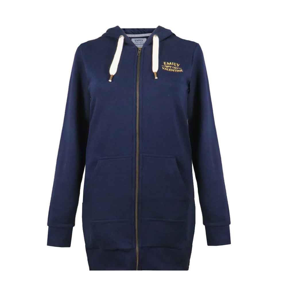 Długa bluza z kapturem do rugby, dla kobiet, Emily Valentine Navy, morski, M