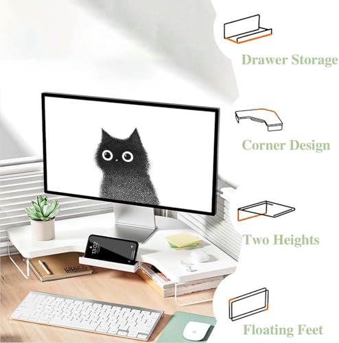 Meuble support écran Corniter pour bureau triangle et organisation de moniteur plat - 4