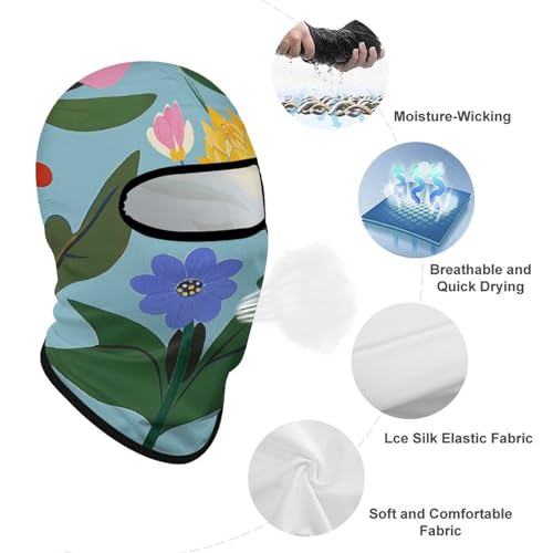 Balaclava para hombre y mujer con estampado de flores, máscara completa para esquí, jardinería y ciclismo miniatura 3