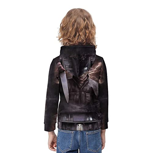 ZHANGXM Sweatshirt Sports Casual Halloween Michael Myers Comfortable Hoodie Tops for Boys and Girls Soft Sweatshirt 6-7Y2