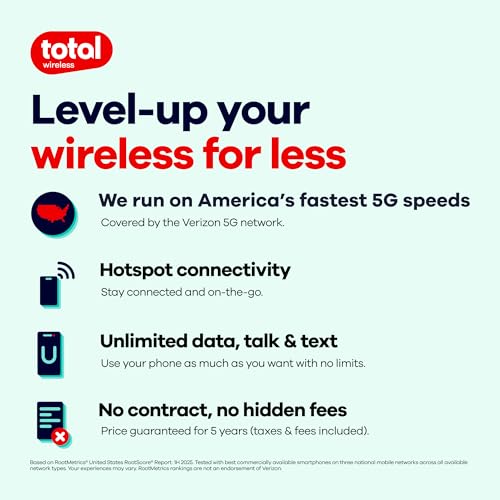 Image of total wireless TCL 50 XE 5G Locked Prepaid Smartphone, 128GB, Blue - Includes $55 Unlimited Talk, Text, & Data 30-Day Plan Upon Activation